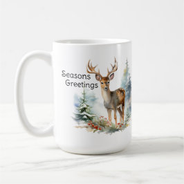Deer In the Forrest, Holiday Vignette Mug コーヒーマグカップ