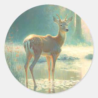 Deer in the Woodsファンタジーシール ラウンドシール