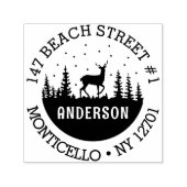 Deer in the Woods Winter Holiday Address セルフインキングスタンプ (デザイン)