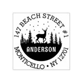 Deer in the Woods Winter Holiday Address ラバースタンプ (インプリント)