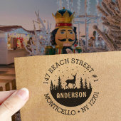 Deer in the Woods Winter Holiday Address ラバースタンプ