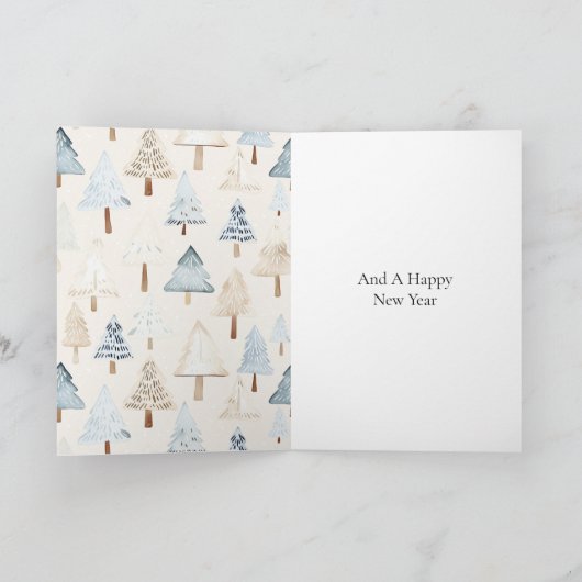 Deer in Window Christmas Trees カード (内部)