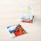 Deer in winter  スクエアペーパーコースター (インサイチュ)