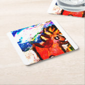 Deer in winter  スクエアペーパーコースター (アングル)