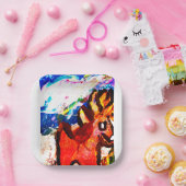 Deer in winter  ペーパープレート (パーティー)