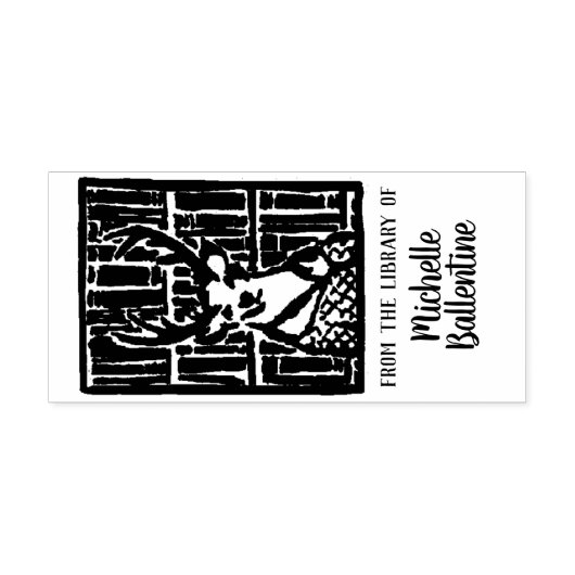 Deer Library蔵書票スタンプ セルフインキングスタンプ (デザイン)