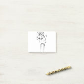 Deer Line Art Outline Reindeer ポストイット (デスク上)