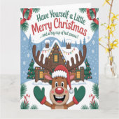 Deer Little Merry Christmas カード (黄色い花)