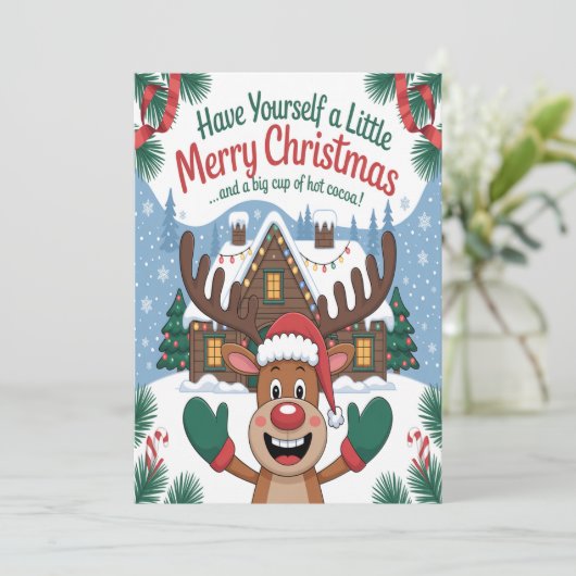 Deer Little Merry Christmas カード (スタンド正面)