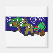 Deer love winter マグネット (正面)