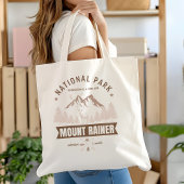Deer & Mountain Scene – Mount Rainer トートバッグ