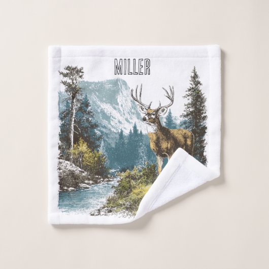 Deer Nature バスタオルセット (ウォッシュタオル)