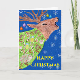 Deer Nature Christmas  カード