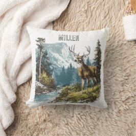 Deer Nature Throw Pillow クッション