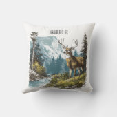 Deer Nature Throw Pillow クッション (裏面)