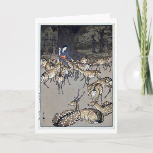 Deer of Kasuga Shrine, Hiroshi Yoshida カード (正面)