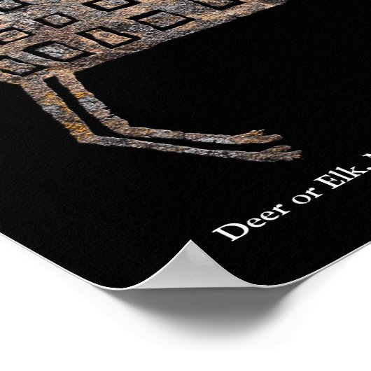 Deer or Elk, Mimbres Pottery Design ポスター (角)