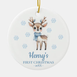 Deer Personalized Baby's First Christmas セラミックオーナメント
