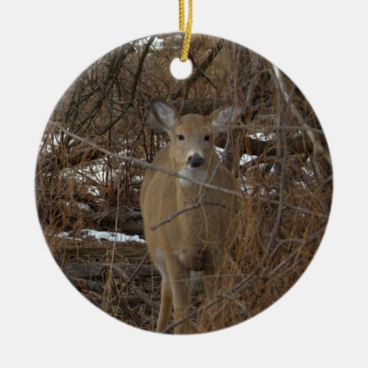 Deer Photo Ornament  セラミックオーナメント (正面)