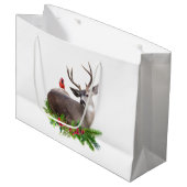 Deer Red Bird Gift Bag ラージペーパーバッグ (正面アングル)