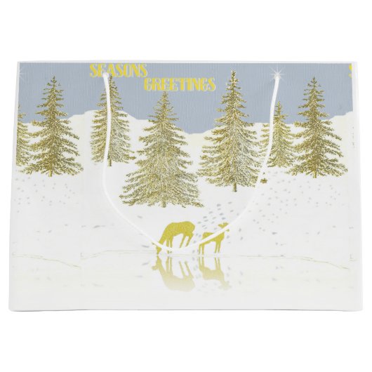 Deer Reflection ラージペーパーバッグ (正面)