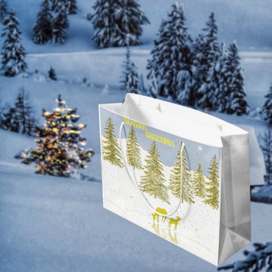 Deer Reflection ラージペーパーバッグ