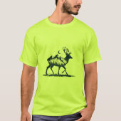 Deer silhouette nature nightsky Shirt Tシャツ (正面)