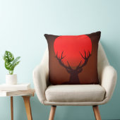 Deer Silhouette with Fiery Red Sunset クッション (椅子)