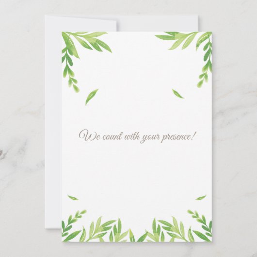 Deer Theme Baby Shower Invitation 招待状 (裏面)