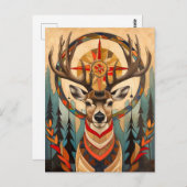 Deer Totem – Graceful Art Deco Spirit ポストカード (正面/裏面)