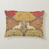 Deer &Tree Squirrel Bird Rowan Berries Art Nouveau アクセントクッション (裏面)