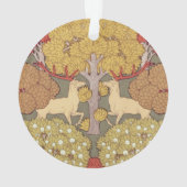 Deer &Tree Squirrel Bird Rowan Berries Art Nouveau オーナメント (裏面)