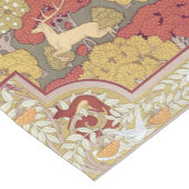 Deer &Tree Squirrel Bird Rowan Berries Art Nouveau ショートテーブルランナー (コーナー)