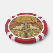Deer &Tree Squirrel Bird Rowan Berries Art Nouveau ポーカーチップ (シングル)