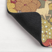 Deer &Tree Squirrel Bird Rowan Berries Art Nouveau マウスパッド (コーナー)