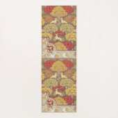 Deer &Tree Squirrel Bird Rowan Berries Art Nouveau ヨガマット (裏面)