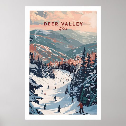 Deer Valley Ski Print - Utah 1 ポスター (正面)