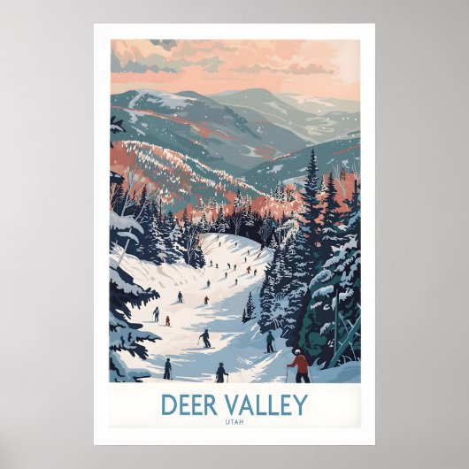 Deer Valley Travel Poster - Utah 1 ポスター (正面)