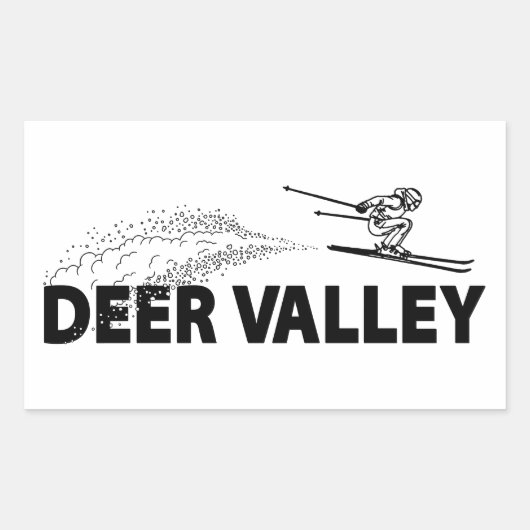 Deer Valley Utah Ski Jumper 長方形シール (正面)