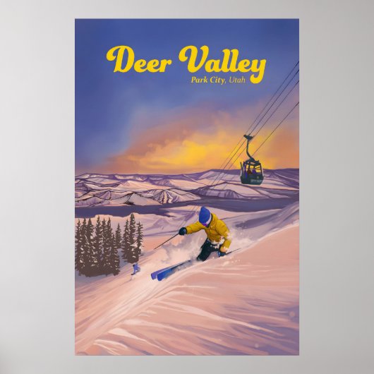Deer Valley Utah Ski Resort Travel Poster ポスター (正面)