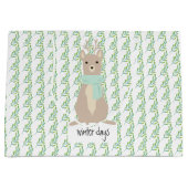 Deer Wearing A Green Scarf ラージペーパーバッグ (正面)