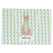 Deer Wearing A Green Scarf ラージペーパーバッグ (裏面)