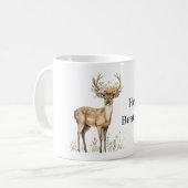 Deer wearing Flowers コーヒーマグカップ (正面左)
