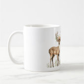 Deer wearing Flowers コーヒーマグカップ (左)