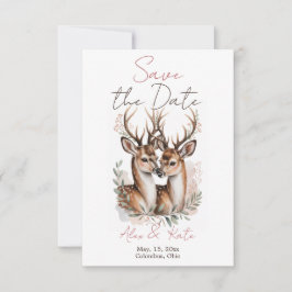 Deer Wedding Save the Date Announcement セーブザデート