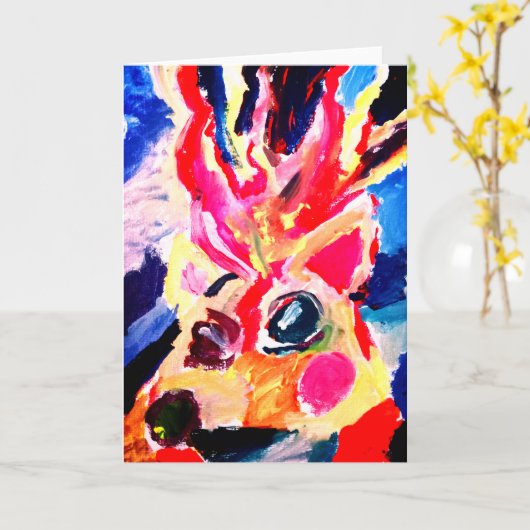 Deer winter joy カード (黄色い花)