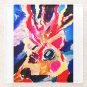 Deer winter joy ガラスコースター (正面)