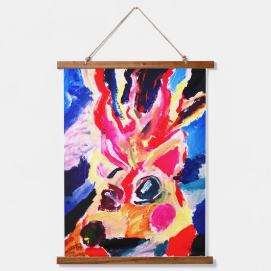 Deer winter joy 吊り下げ型タペストリー (正面)