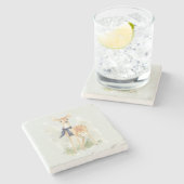 Deer with Blue Bow ストーンコースター (横)