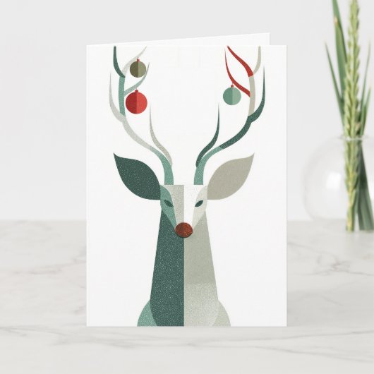 Deer with ornaments on antlers カード (正面)